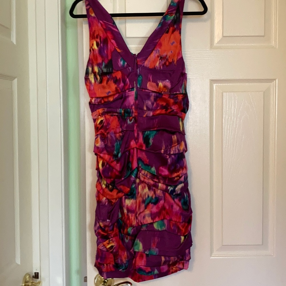Express Ruched Multi Color Dress - Picture 3 of 5